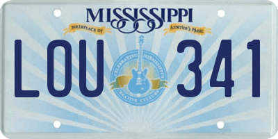MS license plate LOU341