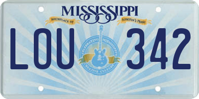 MS license plate LOU342