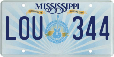 MS license plate LOU344