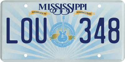 MS license plate LOU348