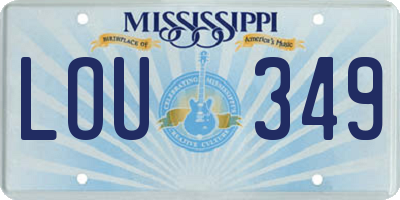 MS license plate LOU349