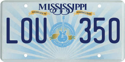 MS license plate LOU350