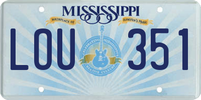 MS license plate LOU351
