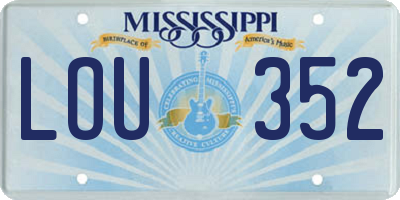 MS license plate LOU352