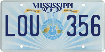 MS license plate LOU356