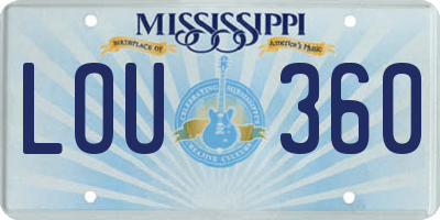 MS license plate LOU360