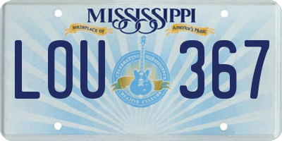 MS license plate LOU367