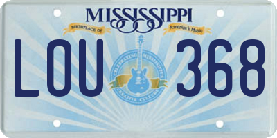 MS license plate LOU368