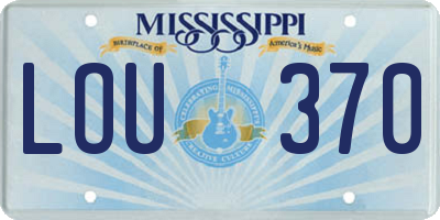 MS license plate LOU370