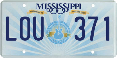 MS license plate LOU371
