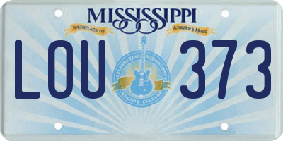 MS license plate LOU373