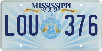 MS license plate LOU376