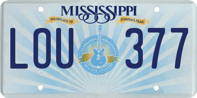 MS license plate LOU377
