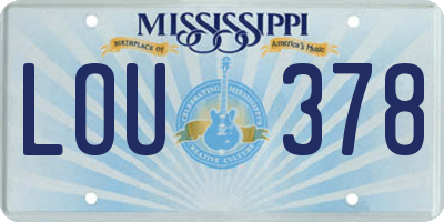 MS license plate LOU378
