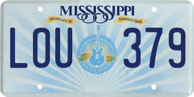 MS license plate LOU379
