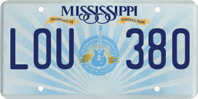 MS license plate LOU380