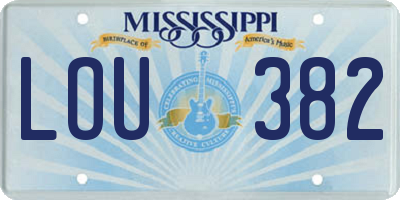 MS license plate LOU382