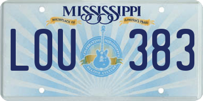 MS license plate LOU383