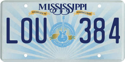 MS license plate LOU384