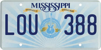 MS license plate LOU388