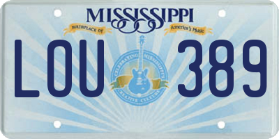 MS license plate LOU389