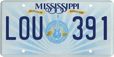 MS license plate LOU391