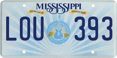 MS license plate LOU393