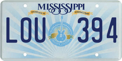 MS license plate LOU394