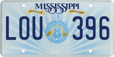 MS license plate LOU396