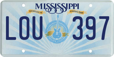 MS license plate LOU397