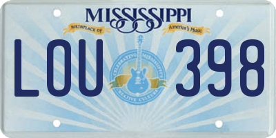 MS license plate LOU398
