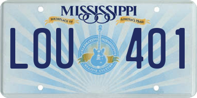 MS license plate LOU401