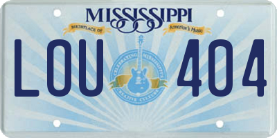 MS license plate LOU404