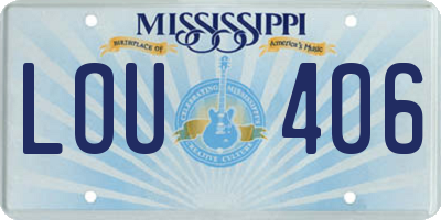 MS license plate LOU406