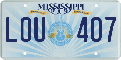 MS license plate LOU407