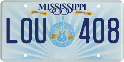 MS license plate LOU408