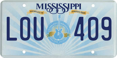 MS license plate LOU409