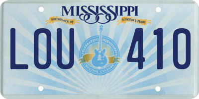 MS license plate LOU410