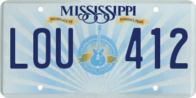 MS license plate LOU412