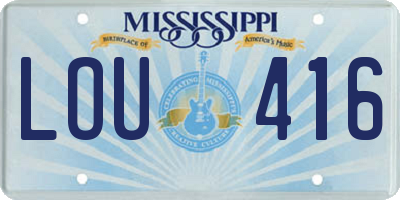 MS license plate LOU416