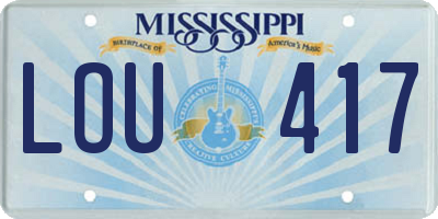 MS license plate LOU417