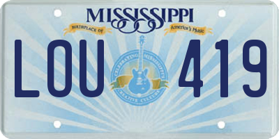 MS license plate LOU419