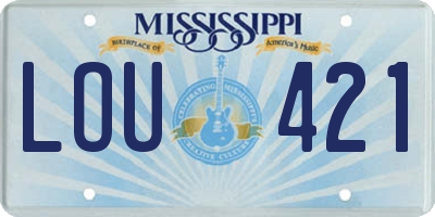 MS license plate LOU421