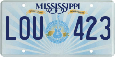 MS license plate LOU423