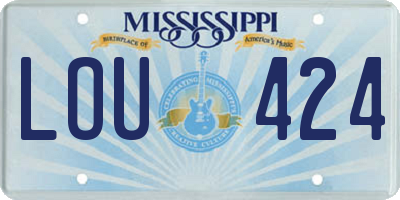 MS license plate LOU424