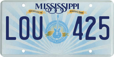 MS license plate LOU425
