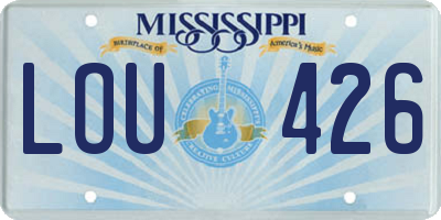 MS license plate LOU426