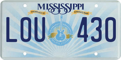 MS license plate LOU430