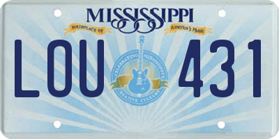 MS license plate LOU431