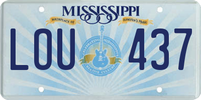 MS license plate LOU437